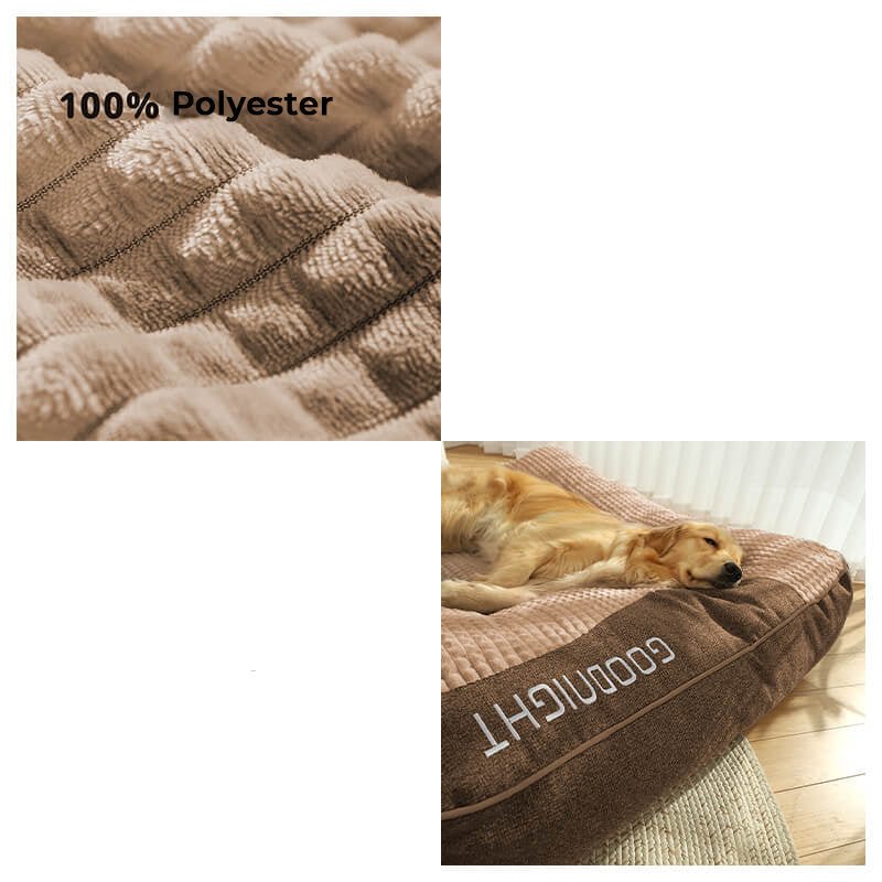 Waschbares Hundebett mit erhöhtem Rand, ergonomischer Form und kratzfestem Stoff für lange Haltbarkeit.