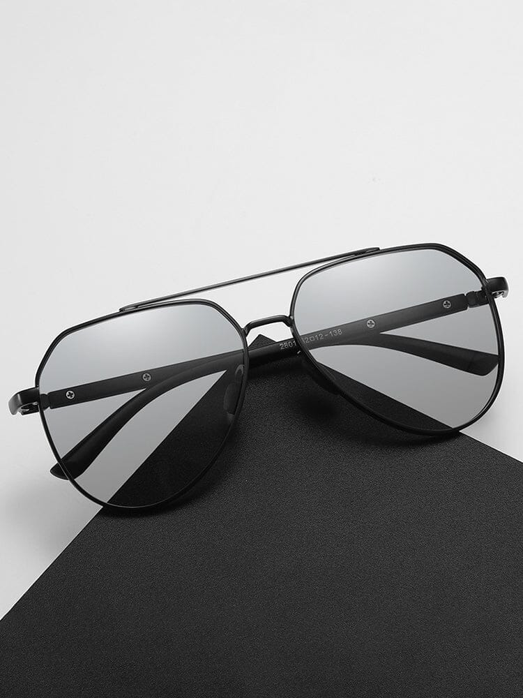 Herren polarisierte Sonnenbrille mit rundem Metallrahmen, UV-Schutz, elegant & stilvoll.