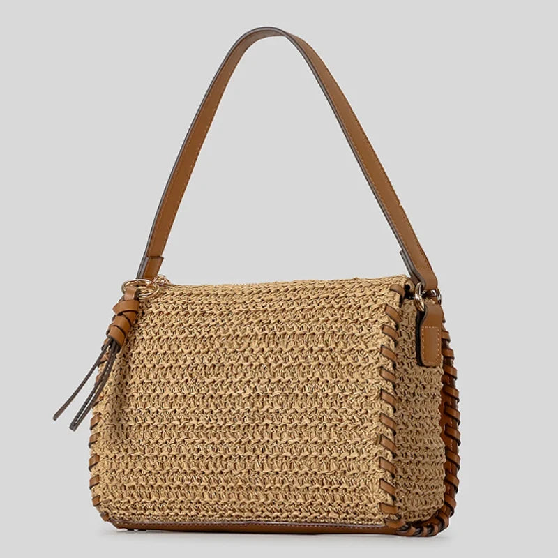 Stilvolle geflochtene Damentasche mit Schultergurt, elegante Alltags- und Abendtasche, hochwertiges Flechtdesign.