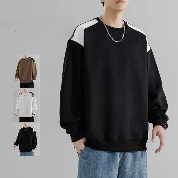 Bequemer Herren Pullover mit stylischen Schulterdetails, ideal für Freizeit und entspannten Alltag.
