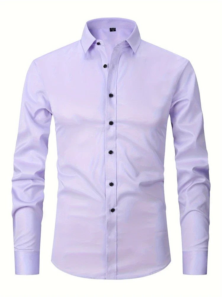 Klassisches Herren Formelles Hemd mit Stretch. Knitterfrei für langanhaltende Eleganz und Bequemlichkeit.