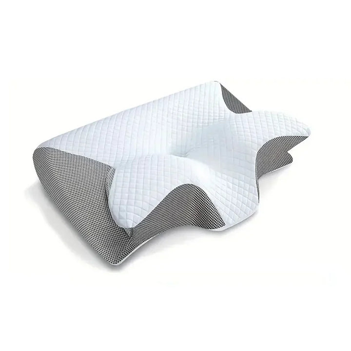 Nackenstützkissen viskoelastisch gegen Verspannungen; 2-in-1 Design für ergonomische Ausrichtung beim Schlafen.