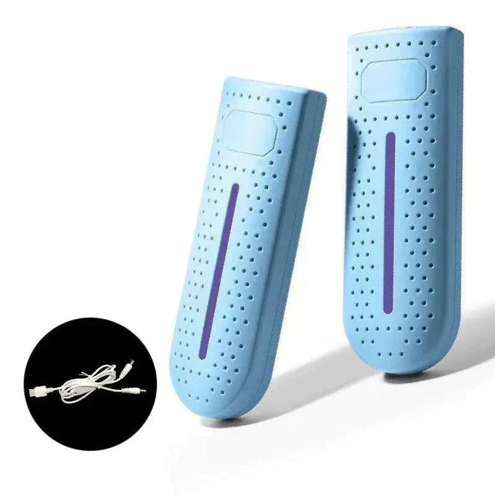 Tragbarer UV-Schuhtrockner ShoeFresh Pro, trocknet und desinfiziert Schuhe hygienisch und effektiv.