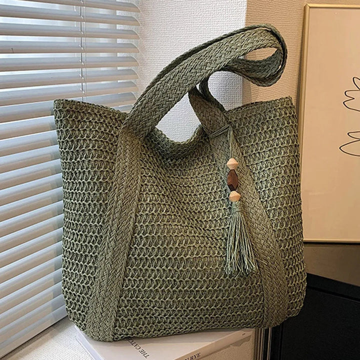 Zane Damenhandtasche: geräumige Sommertasche in Beige, stilvoll und praktisch für elegante Frauen.