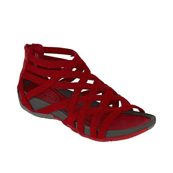 Elegante Damen Gladiator Sandalen für den Sommer, stylisch und flach. Ideal als Freizeitsandalen im mediterranen Stil.
