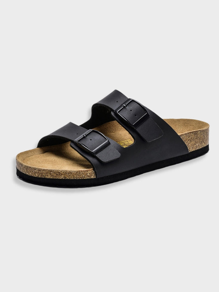 Klassische Herren Komfort Sandalen mit weichem Fußbett und praktischen Schnallen, ideal als Sommerschuhe.