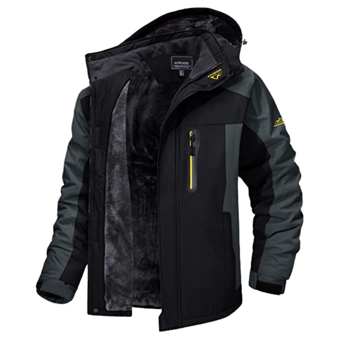 Moderne Herren-Winterjacke kältefest, mit Reißverschluss. Ideal für Outdoor, Alltag und Freizeit.