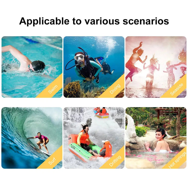 Schwarze iPhone Schutzhülle, 40m wasserdicht und Touch-fähig, für Tauchen und Outdoor-Fotografie.