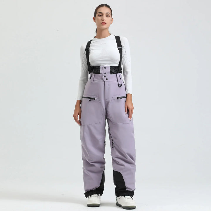 Unisex Skihose mit Hosenträgern, extrem kältebeständig bis -40°C, für maximalen Komfort im Schnee.