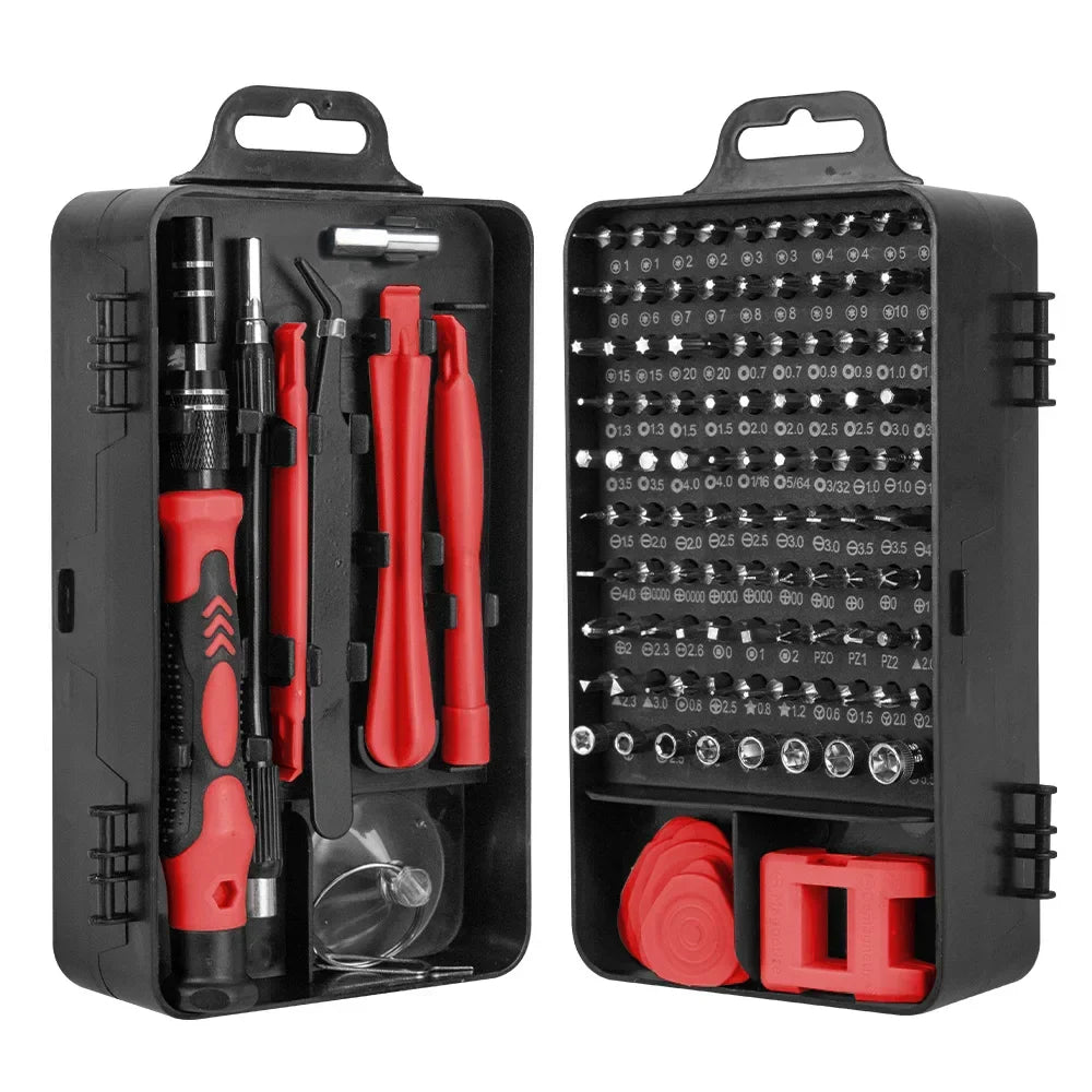 Vielseitiges 115-in-1 Präzisionsschraubendreher-Set für Elektronik, Handy, Laptop. Magnetisches Reparaturwerkzeug.
