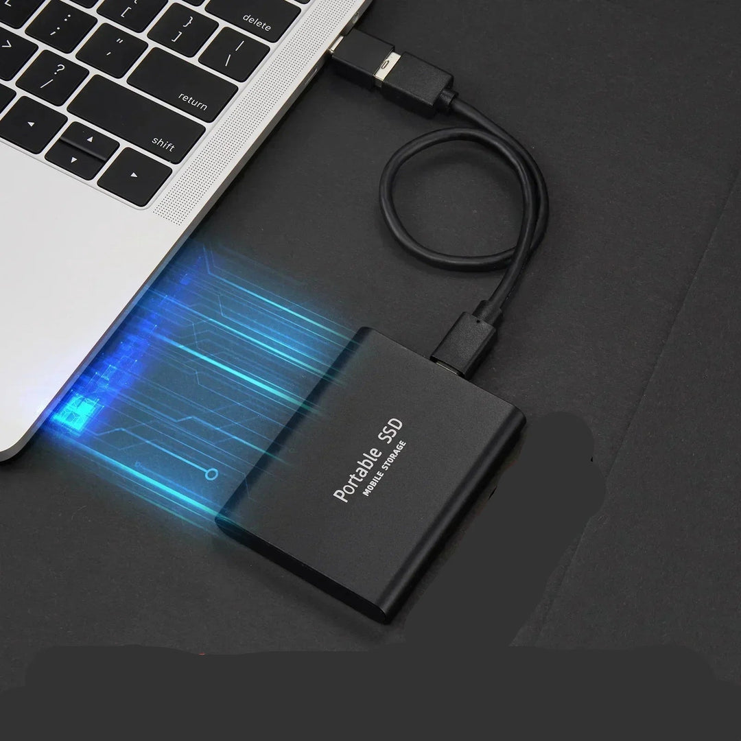 Ultraschnelle 2TB externe SSD für schnelle Datenübertragung. Mobiler Speicher für Laptop Zubehör.