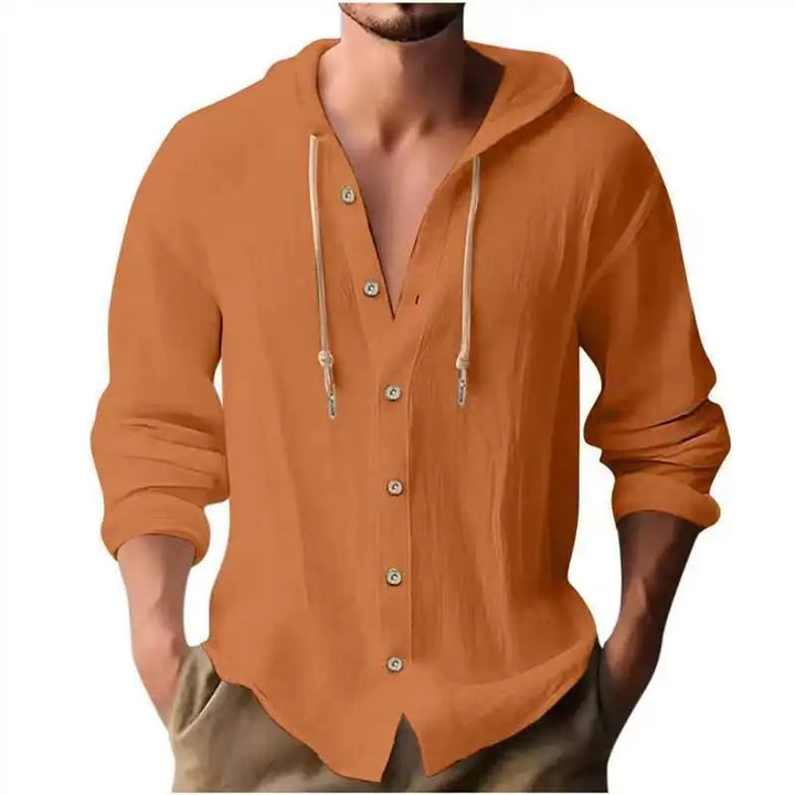 Herren Kapuzenhemd, leichtes Langarm-Design, perfekt für den Sommerurlaub & Strand.