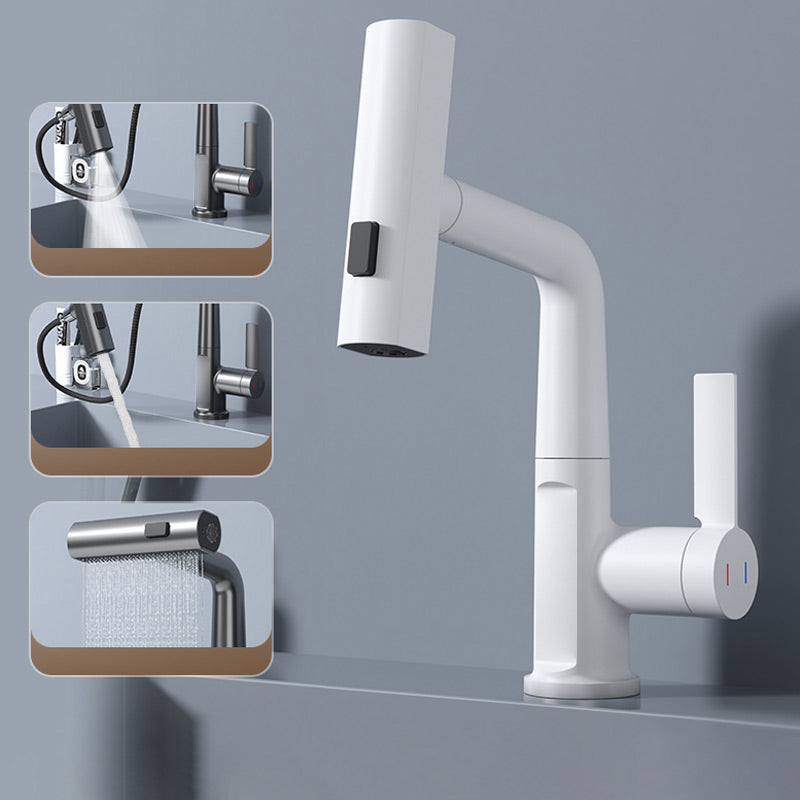 Flexibler Messing-Wasserhahn für Küche & Bad, mit LED-Anzeige & ausziehbarer Spülbrause.