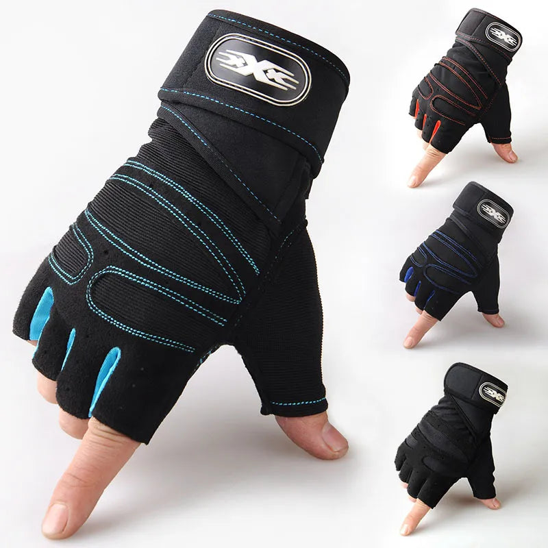 Unisex Fitnesshandschuhe mit Handgelenkstütze und stoßfestem Design für Krafttraining.