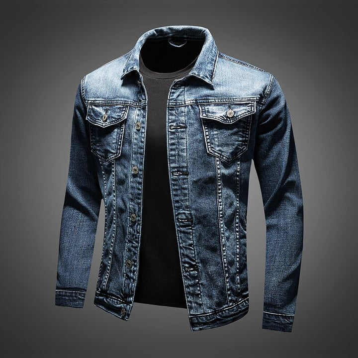 Klassische blaue Archer Denimjacke für Herren, ideal als stilvolle Übergangsjacke für den Alltag.