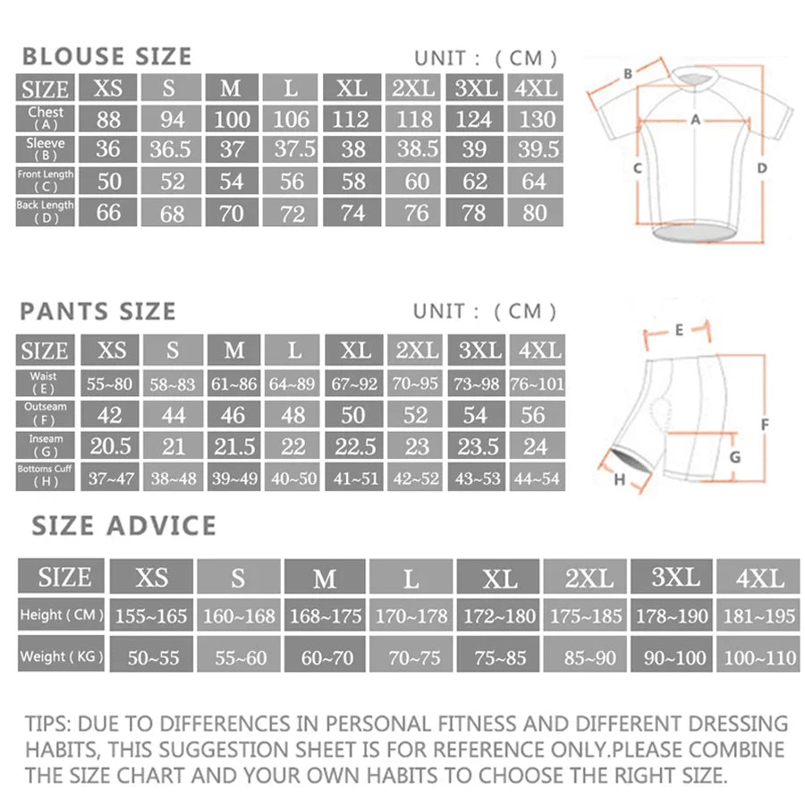 Vielseitiges Herren Radsport Set mit Kurzarmtrikot & Radhose, ideal für Sommerausflüge.
