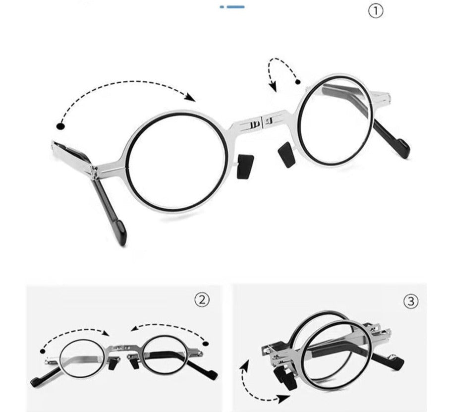Praktische Unisex-Faltbrille im eleganten Design. Immer zur Hand, wenn Sie eine Lesehilfe benötigen.