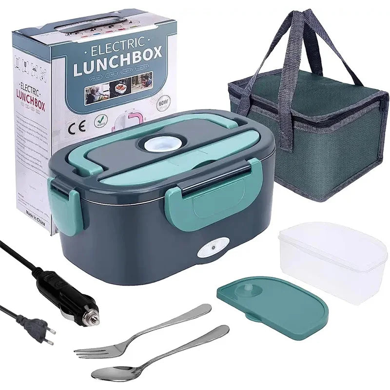 Elektrische Lunchbox HeatBox, tragbarer Lebensmittelwärmer 1.5L für warme Mahlzeiten unterwegs im Büro oder Auto.