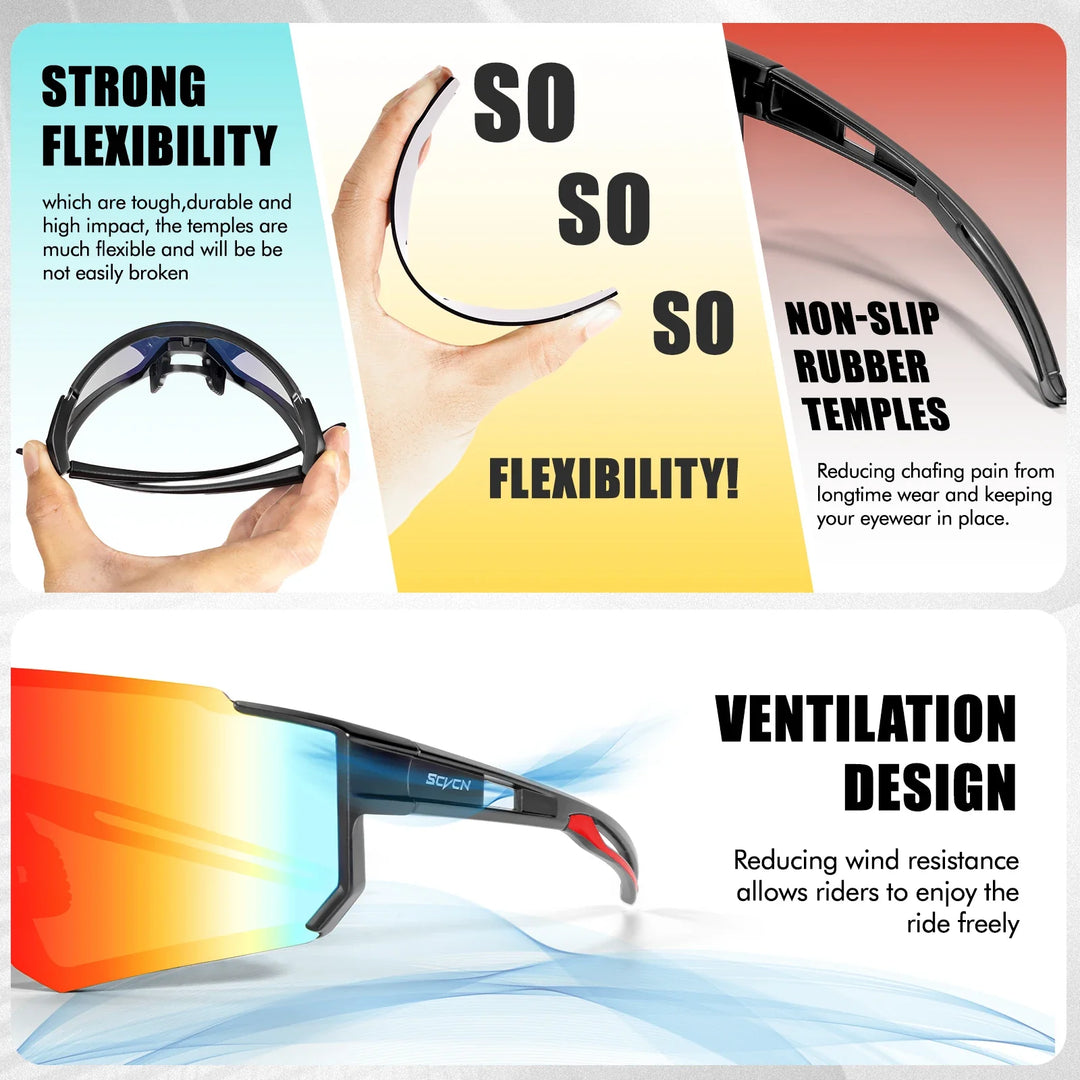 Leichtgewicht Sportsonnenbrille mit UV400 Schutz, für Damen & Herren beim Radfahren.