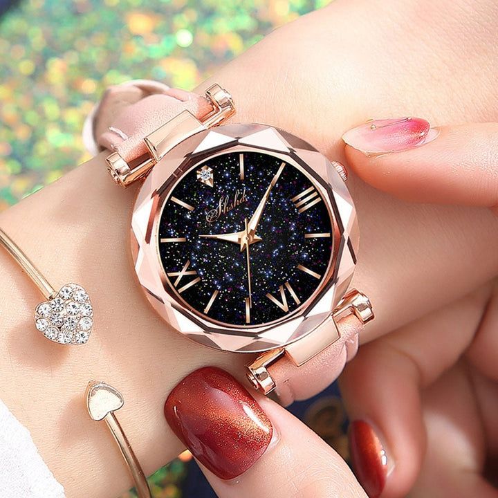 Stilvolle braune Damen-Quarzuhr, ein modisches und elegantes Accessoire für jeden Anlass.