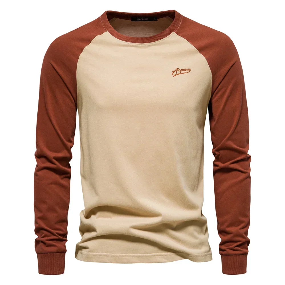 Herren Langarmhemd Slim Fit mit Raglanärmeln, ideal für Herbst & Freizeit, in moderner schmaler Passform.