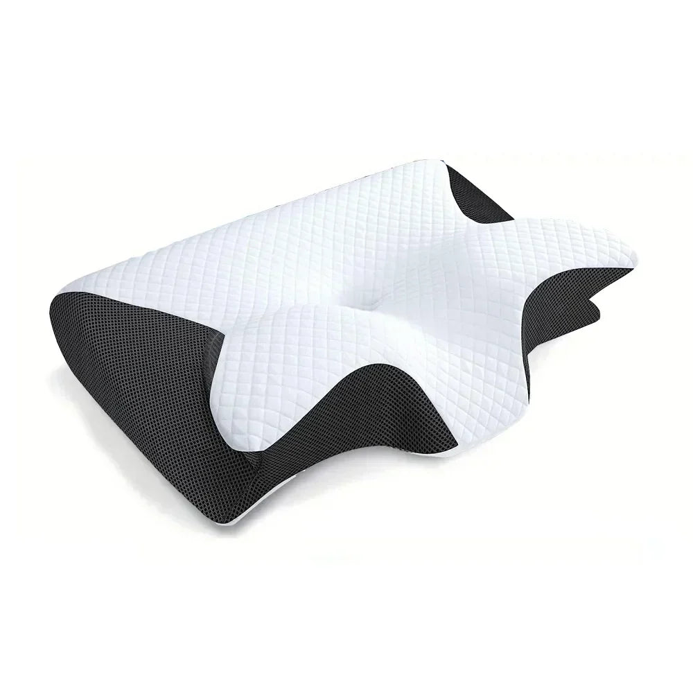 Ergonomisches 2-in-1 Memory Foam Nackenstützkissen mit Konturdesign für optimalen Schlafkomfort und Nackenstütze.