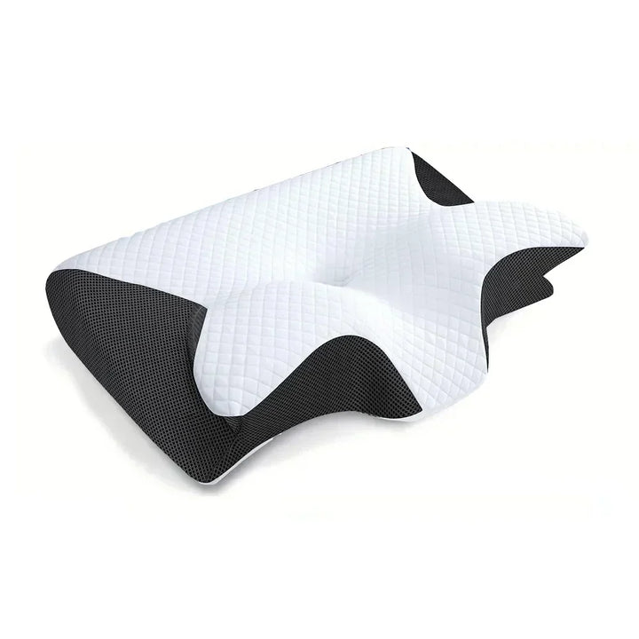 Ergonomisches 2-in-1 Memory Foam Nackenstützkissen mit Konturdesign für optimalen Schlafkomfort und Nackenstütze.