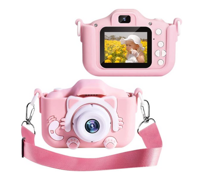 Vielseitige Spielzeugkamera (rosa), HD, stoßfest. Eine Digitalkamera für Kinder mit Spielen. Fördert Fotografie & Kreativität.