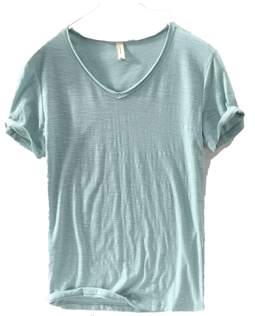 Komfortables Herren V-Ausschnitt Leinen Shirt Luca, atmungsaktiv, perfekt für warme Tage.