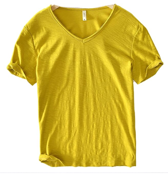 Freizeit-Shirt Luca für Herren, Leinen, V-Ausschnitt, in moderner Passform.