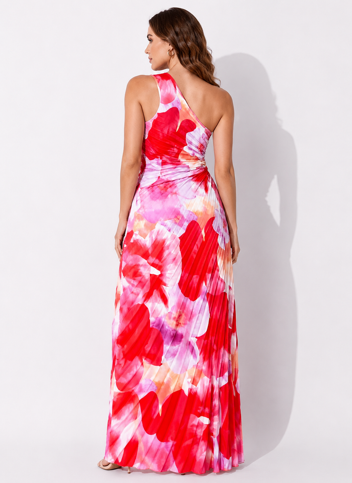 Modernes, rotes Maxikleid für Damen. Ideal als langes, elegantes Abendkleid für Anlässe.