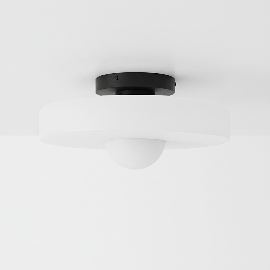 SphereGlow Deckenleuchte: eine elegante Glasleuchte, die modernes Design mit warmem Licht verbindet.