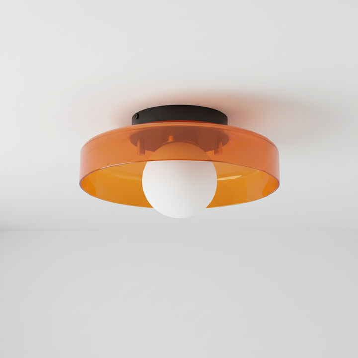 Schlanke Design Deckenleuchte SphereGlow aus Glas, minimalistisch. Ideal für stilvolle Innenbeleuchtung.