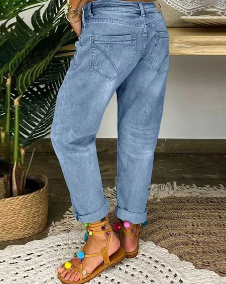 Vielseitige Damen Jeans für den Frühling, perfekt für Freizeit & Alltag. High-Waist Stretch Passform für Komfort.