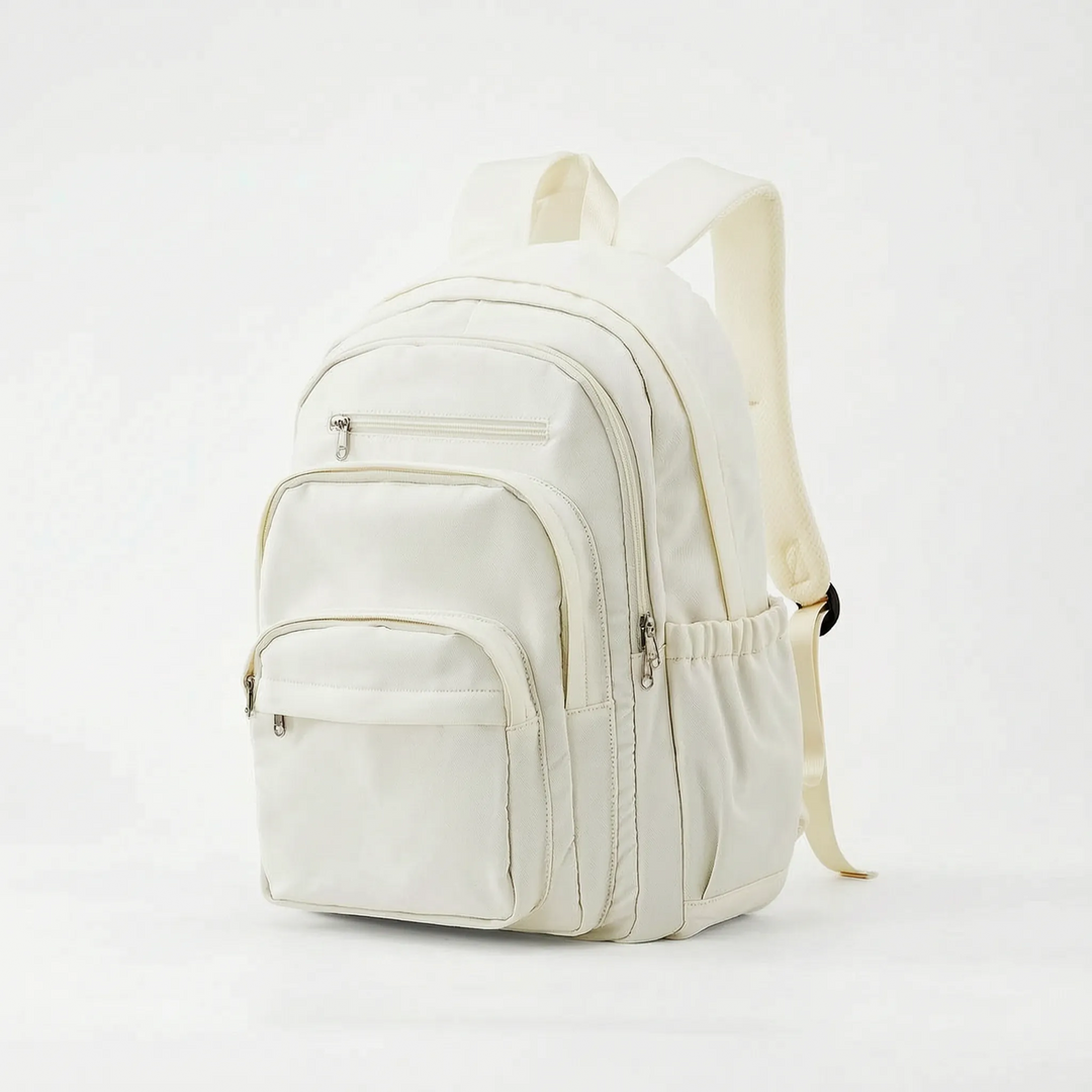 Nahaufnahme des robusten, wasserdichten Materials & der hochwertigen Verarbeitung des Rucksacks.