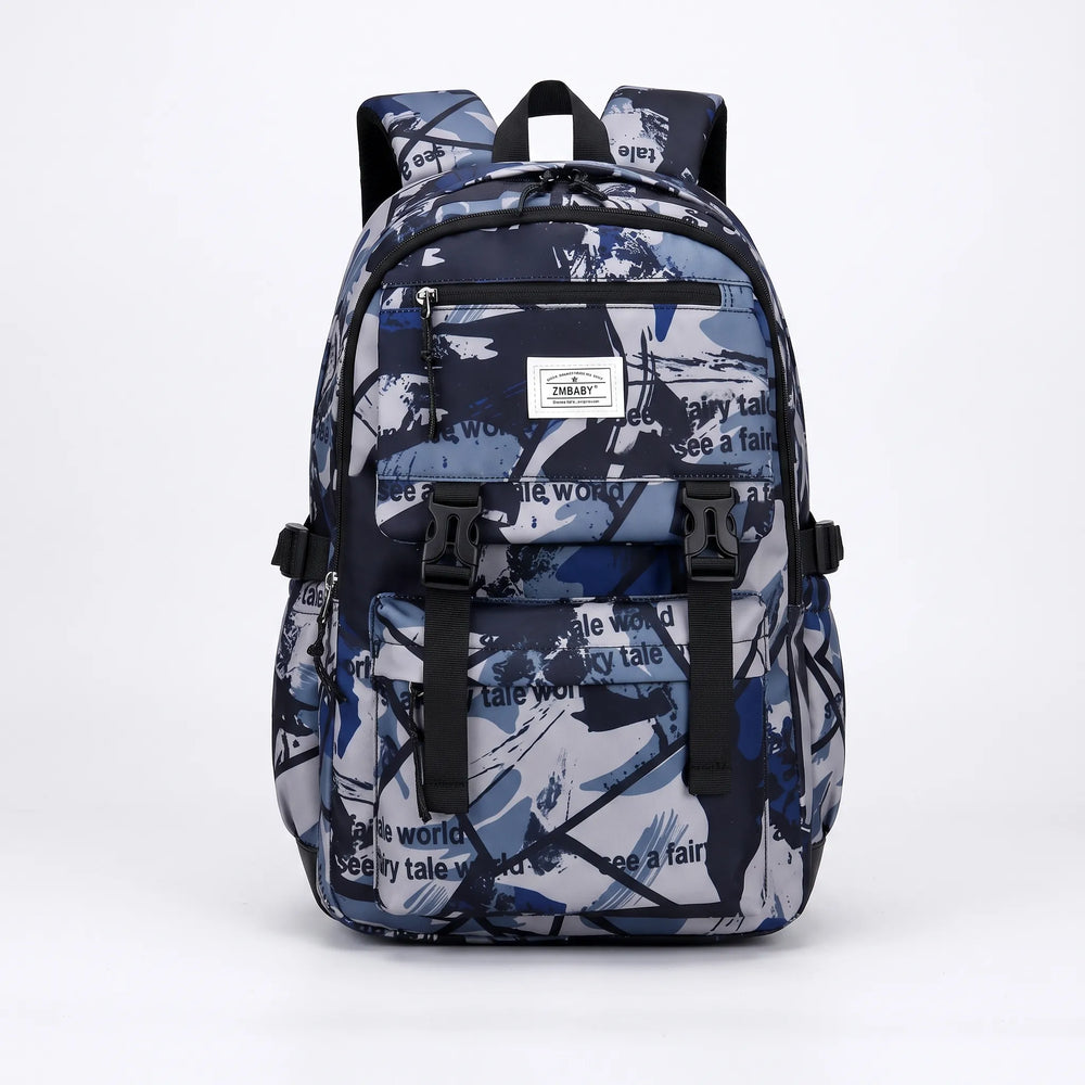 Geräumiger Schulrucksack für Kinder mit modernem Abstrakt-Design, ergonomisch & organisiert für den Schulalltag.