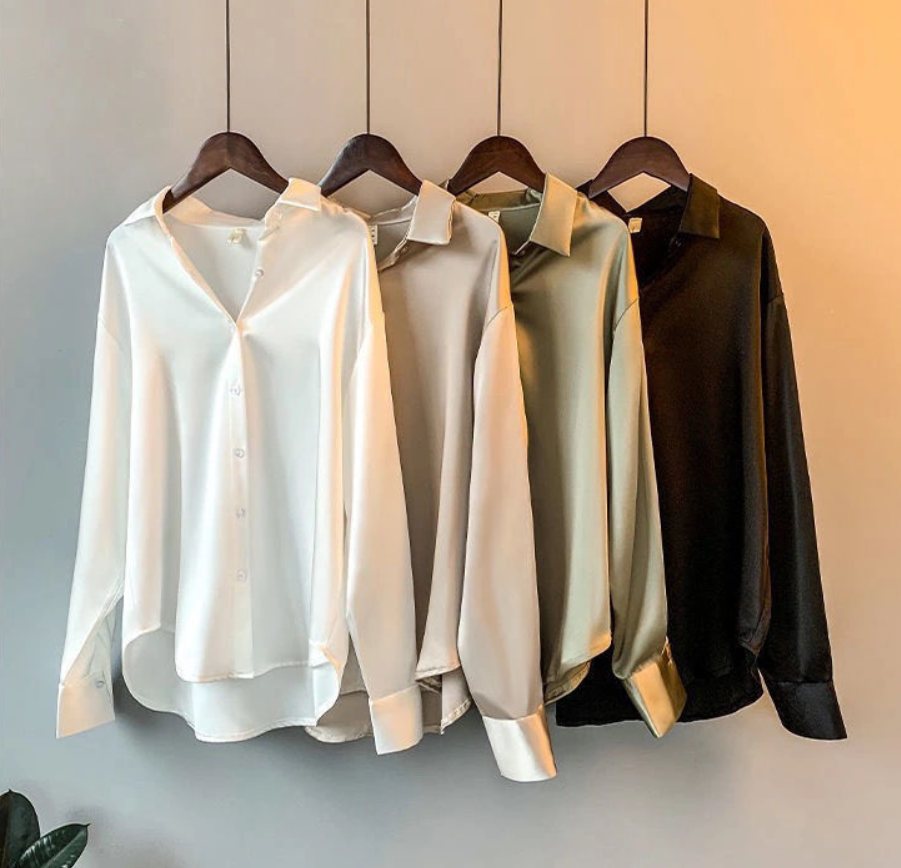 Klassische Damenbluse: Edles Langarm-Oberteil, ideal für den stilvollen Business-Look oder elegante Freizeitmode.