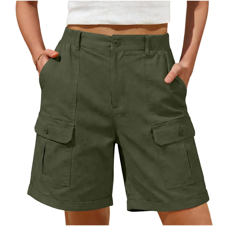 Modische Damen Freizeit-Jorts mit elastischem Bund, ideal für den Sommer.