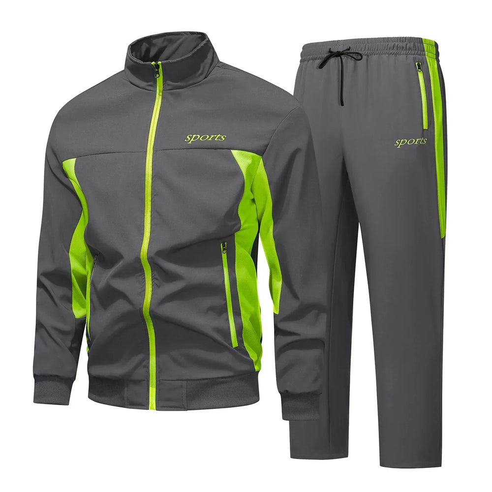 Stilvoller Herren Athleisure-Anzug in Grau. Moderner Zweiteiler für Sport, Reise & entspannte Tage.