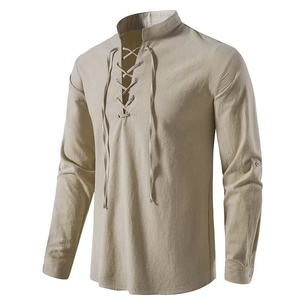 Herren Sommerhemd im entspannten Boho-Stil, perfekt für Freizeit & Urlaub.