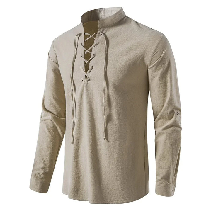Herren Sommerhemd im entspannten Boho-Stil, perfekt für Freizeit & Urlaub.