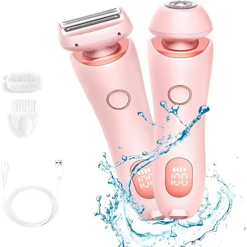 Ergonomischer Damen 2-in-1 Rasierer in elegantem Design für komfortable & gründliche Haarentfernung.