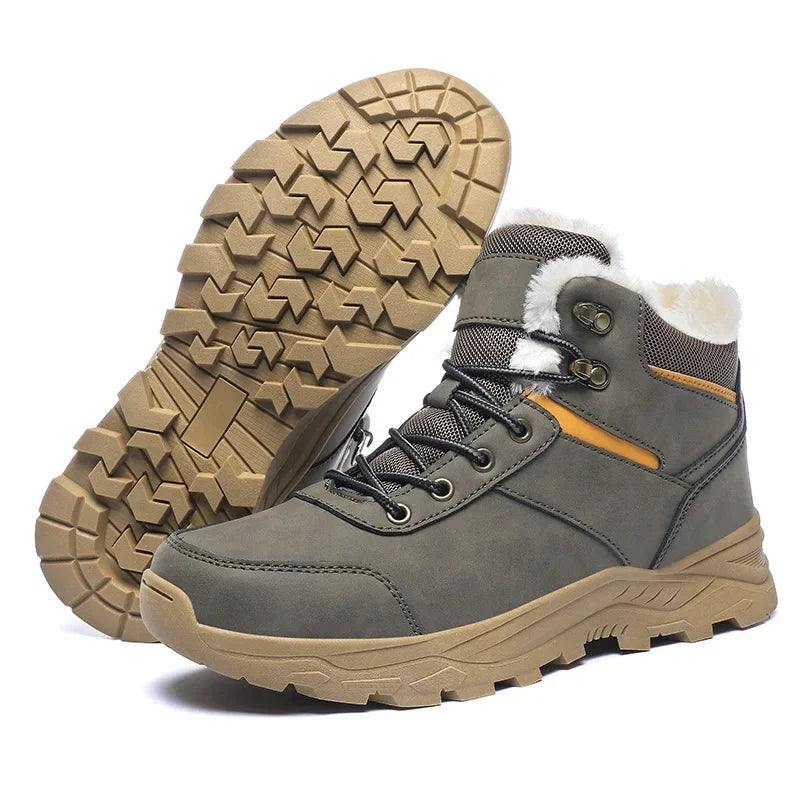 Komfortable Unisex Winterstiefel in Grau, wasserdicht & warm. Optimal für Schnee, Eis & Outdoor-Aktivitäten im Winter.