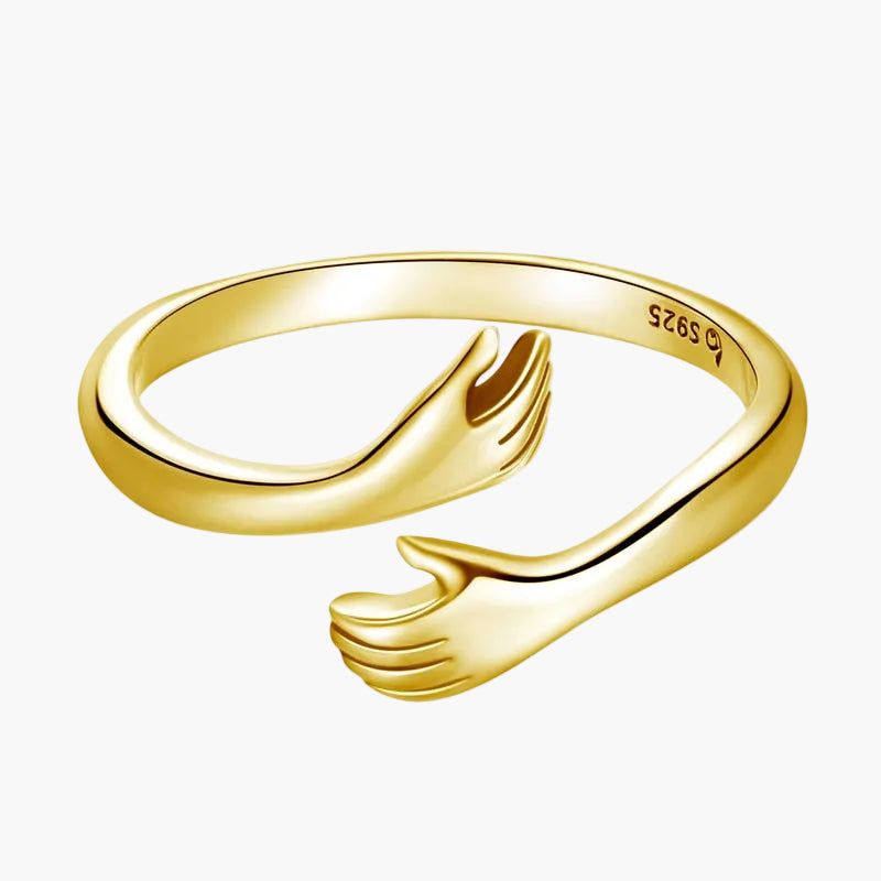 Eleganter verstellbarer Damen Umarmungsring in Roségold, Ausdruck von Zuneigung, idealer Schmuck für Frauen.