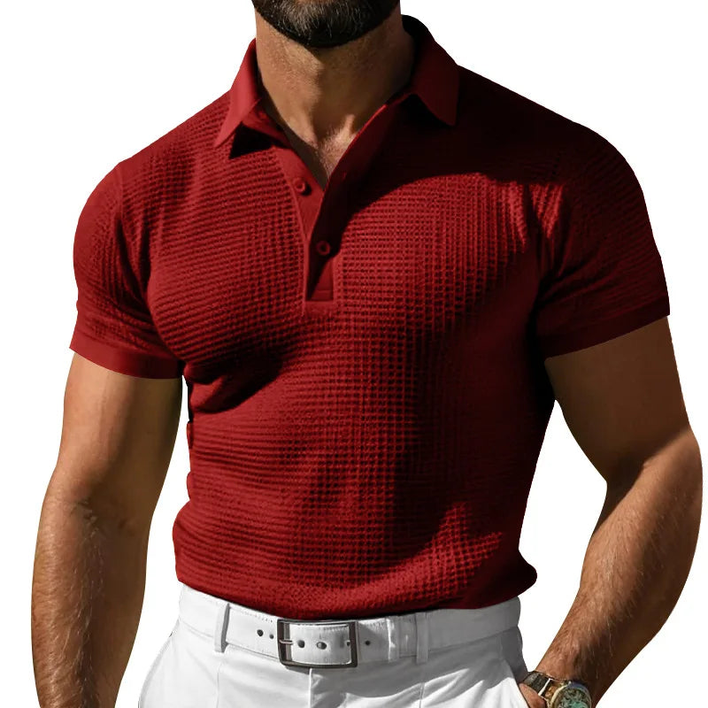 Komfortables Herren Poloshirt Kurzarm, atmungsaktiv & strukturiert. Optimal für Casual Sommer-Outfits.