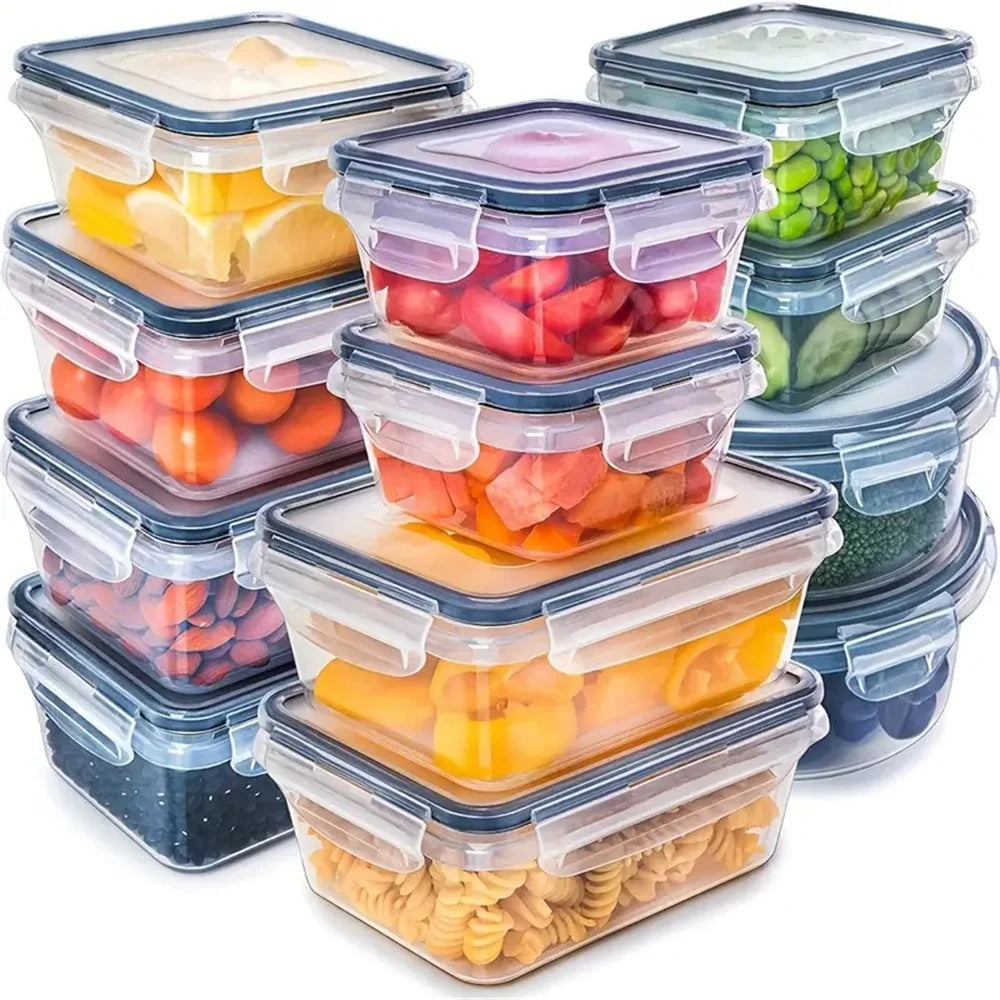 Vielseitiges Lebensmittelbehälter-Set aus BPA-freiem Kunststoff für frische Lebensmittelaufbewahrung in der Küche.