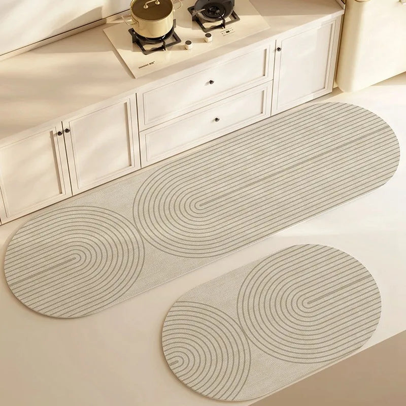 Moderne, schnelltrocknende Bodenmatte für Badezimmer und Küche; feuchtigkeitsabsorbierend & pflegeleicht.