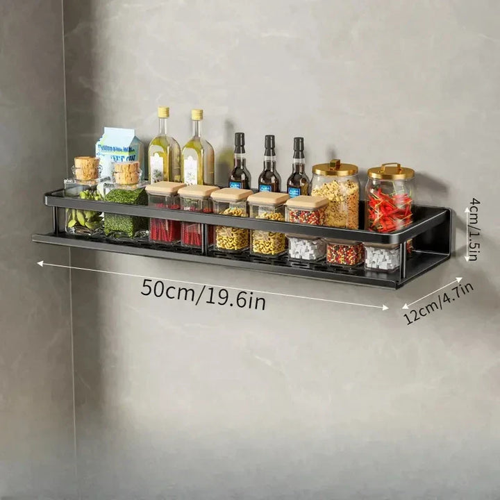 Chic schwarzes Aufbewahrungsregal, verleiht deiner Küche modernen Flair.