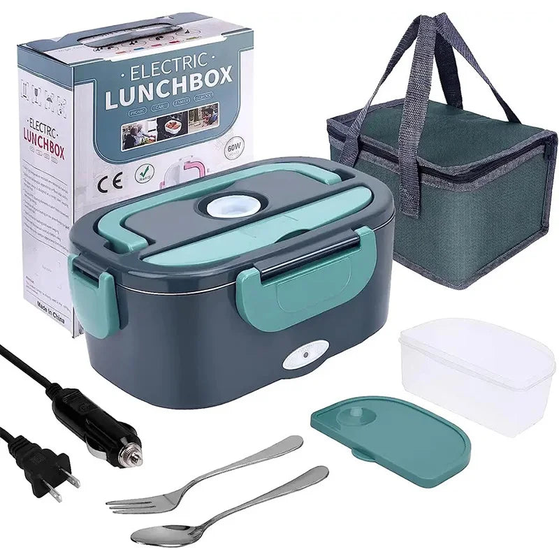 Tragbare elektrische Lunchbox HeatBox mit 1.5L Kapazität & 60W Leistung. Perfekt für frische, warme Mahlzeiten.