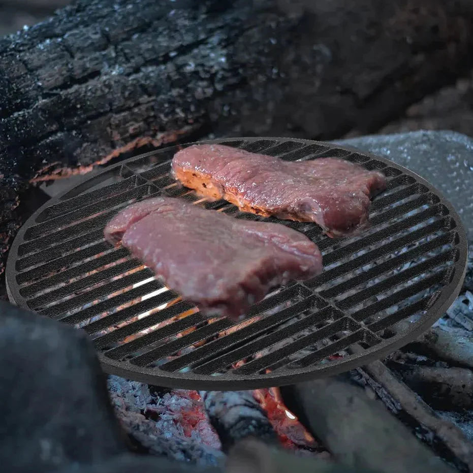 Gusseisen Grillrost rund für langlebiges Grillzubehör, sorgt für gleichmäßige Hitze auf dem Gartengrill.